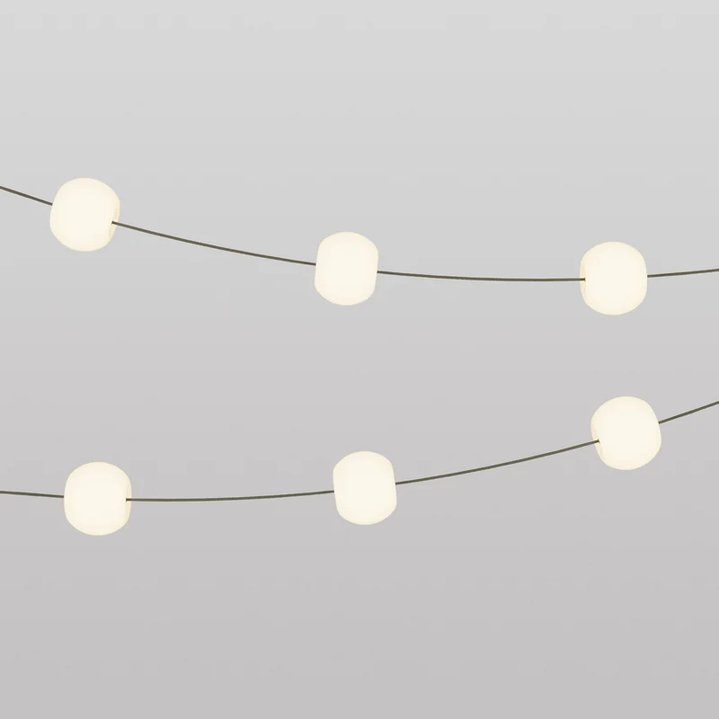 Guirlande lumineuse 6 points lumière pour extérieur IP67 Vert Olive - Marina6 Cherry