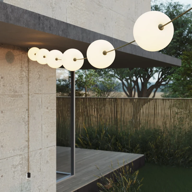 Guirlande lumineuse 6 points lumière pour extérieur IP67 Vert Olive - Marina6 Cherry