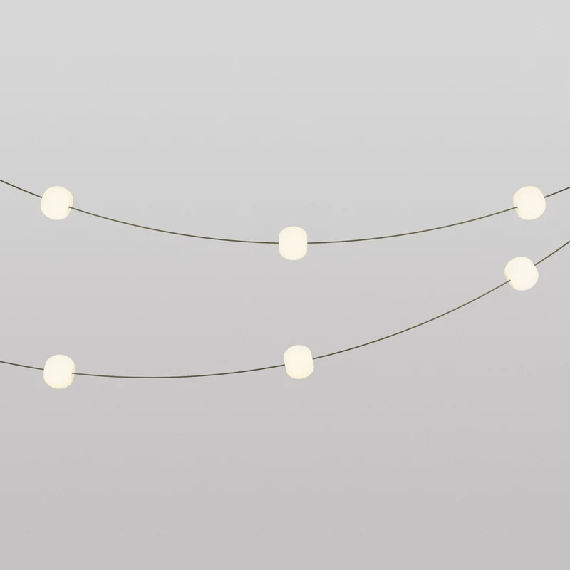 Guirlande lumineuse 6 points lumière pour extérieur IP67 Vert Olive - Marina6 Cherry