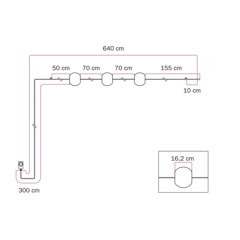 Guirlande lumineuse 3 points lumineux d’extérieur IP67 Desert Brown - Marina3 Cherry