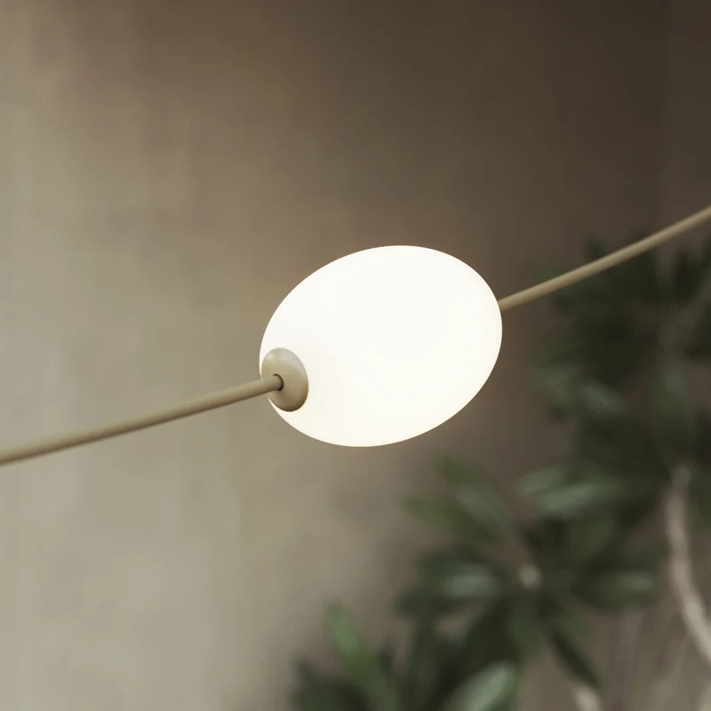 Guirlande lumineuse réticulaire 7 points lumineux d’extérieur IP67 Vert olive - Marina GRID