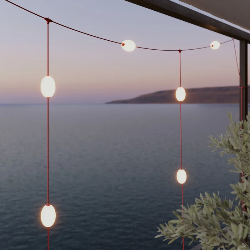 Guirlande lumineuse grillagée 7 points lumineux d’extérieur IP67 Rouge étoile de mer - Marina GRID
