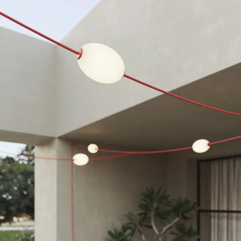 Guirlande lumineuse grillagée 7 points lumineux d’extérieur IP67 Rouge étoile de mer - Marina GRID