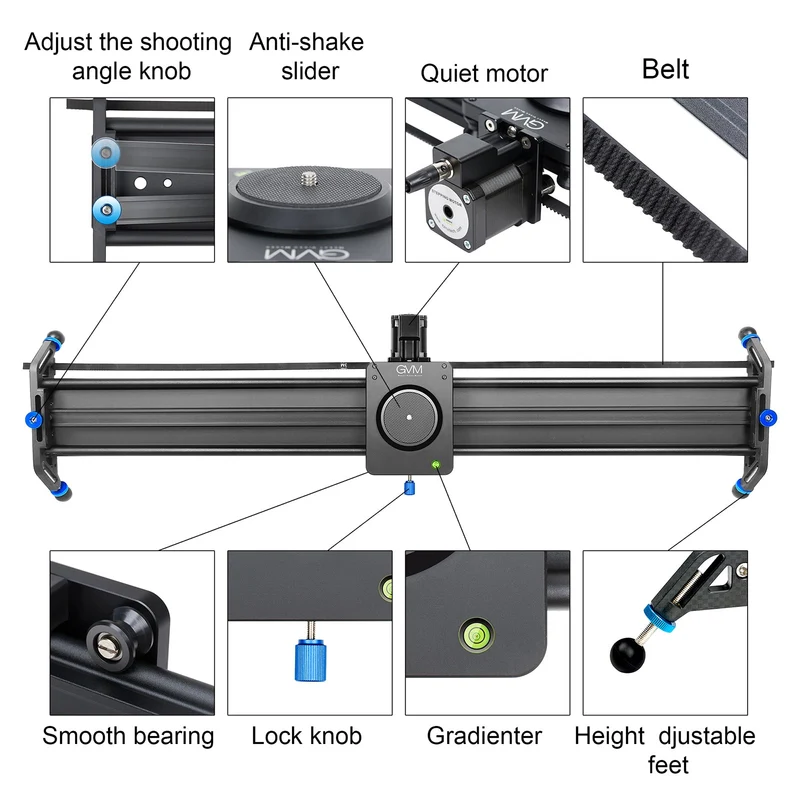 GVM J80D Aluminum Alloy Motorized Camera Slider (31")