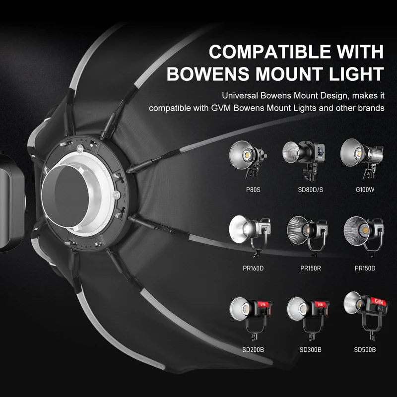 GVM Softbox For P80s G100w Series Led Lights