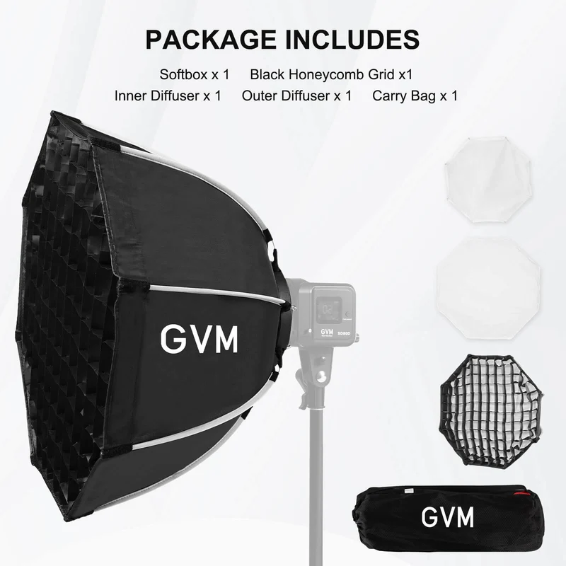 GVM Softbox For P80s G100w Series Led Lights