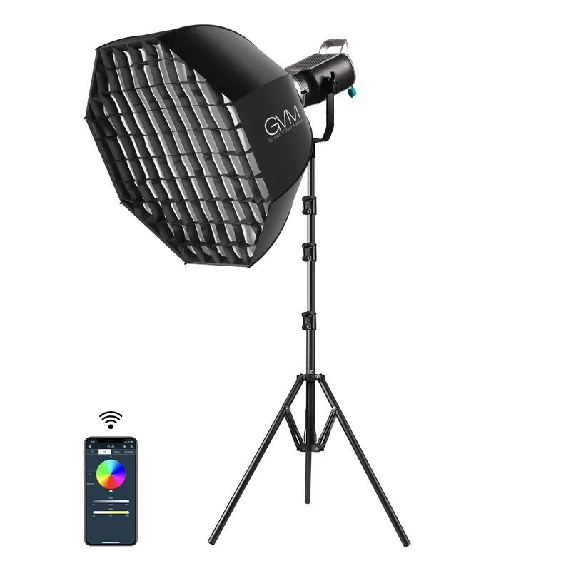 GVM SD200R RGB Bi-Color LED Video Lights Kit with Softbox