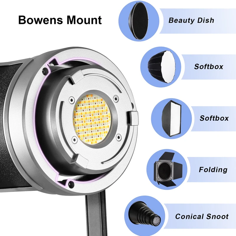 GVM SD200R RGB Bi-Color LED Video Lights Kit with Softbox