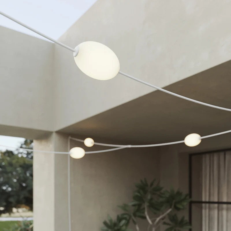 Guirlande lumineuse en filet 7 points lumineux extérieur IP67 Blanc sable - Marina GRID
