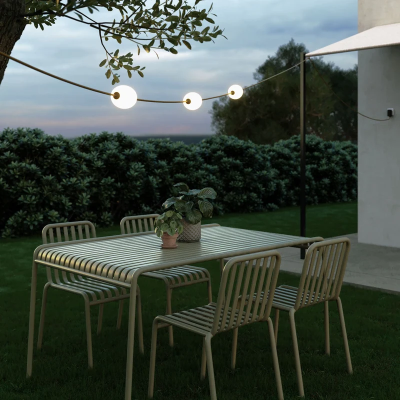 Guirlande lumineuse 3 points lumineux d’extérieur IP67 Vert olive - Marina3