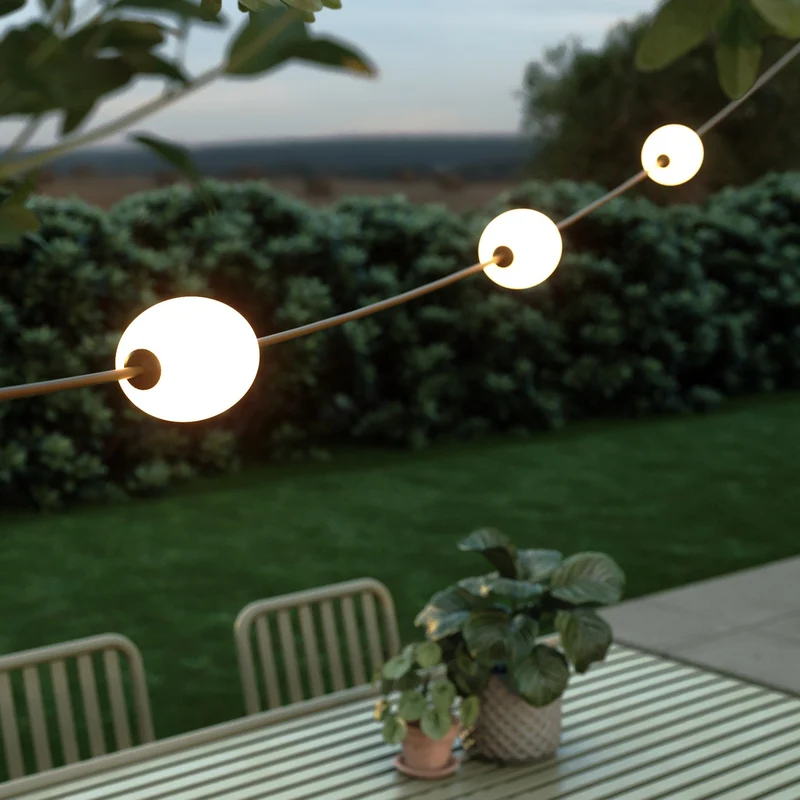 Guirlande lumineuse 3 points lumineux d’extérieur IP67 Vert olive - Marina3