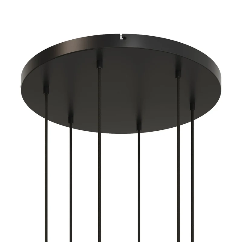 Pavillon rond en aluminium Ø 50 cm avec équerre et Câble de mise à la terre, avec 6 trous frontaux - Noir