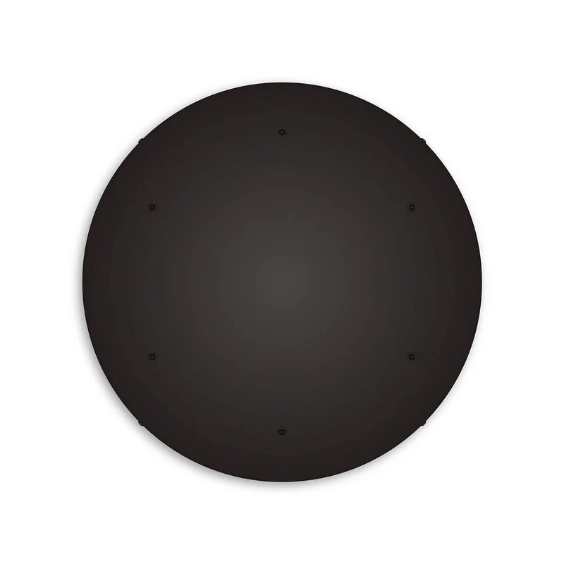 Pavillon rond en aluminium Ø 50 cm avec équerre et Câble de mise à la terre, avec 6 trous frontaux - Noir