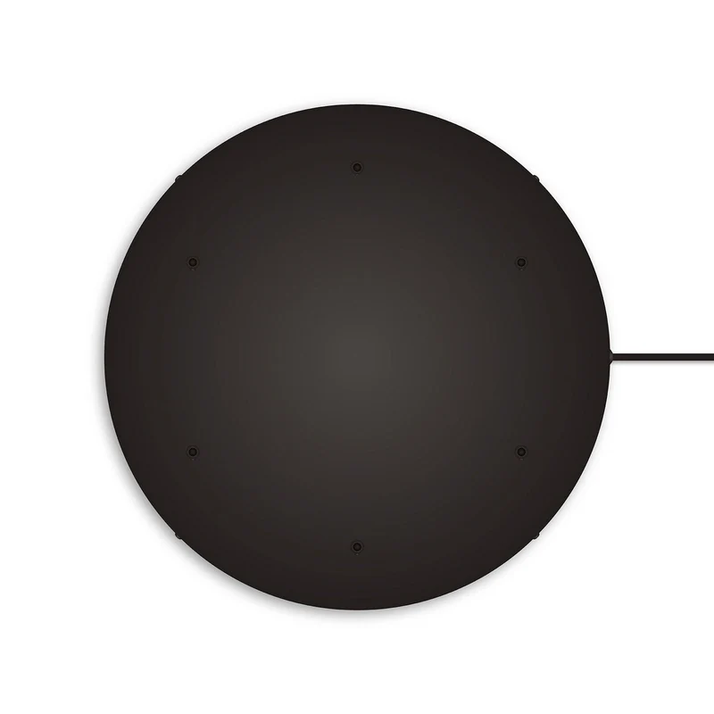 Pavillon rond en aluminium Ø 50 cm avec équerre et Câble de mise à la terre, avec 6 trous frontaux - Noir