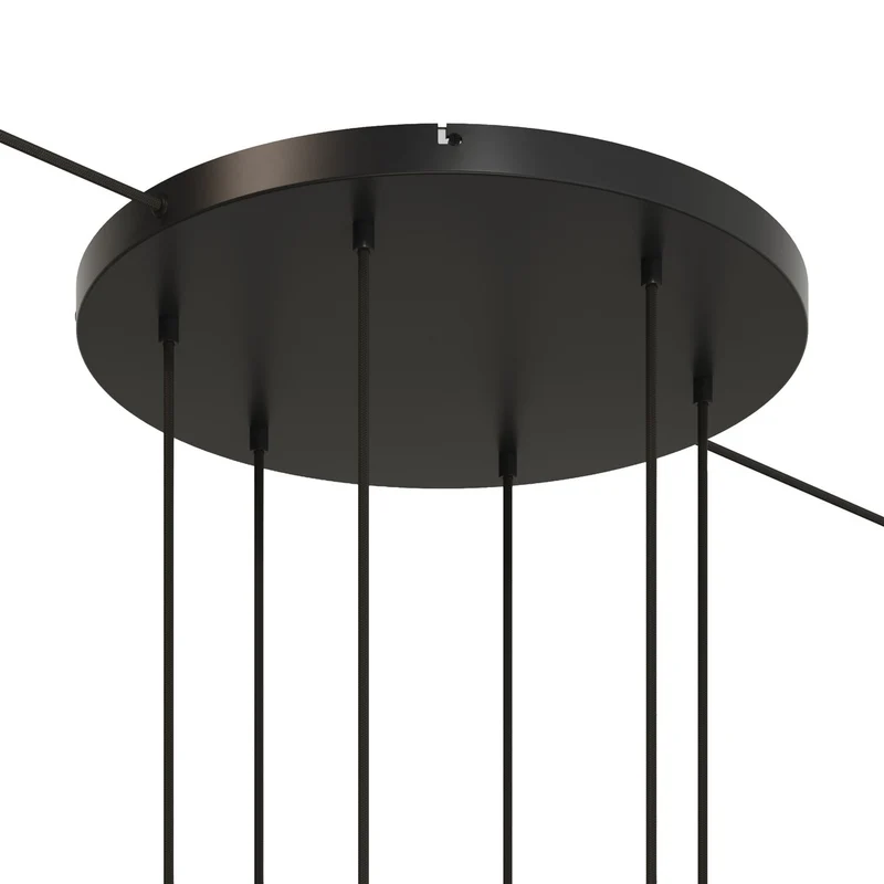 Pavillon rond en aluminium Ø 50 cm avec équerre et Câble de mise à la terre, avec 6 trous frontaux - Noir
