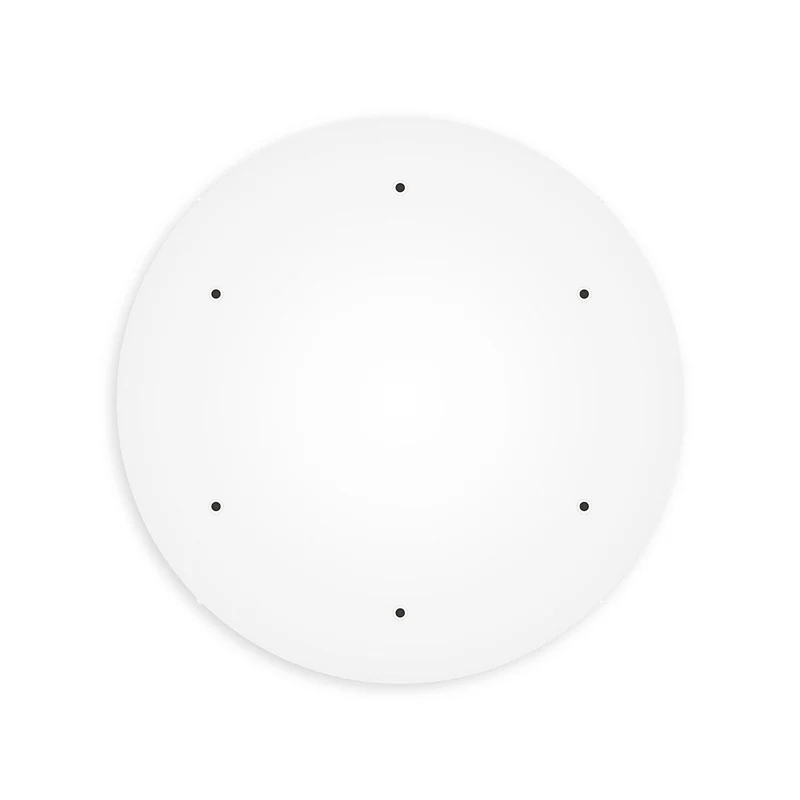 Pavillon rond en aluminium Ø 50 cm avec étrier et câble de mise à la terre, avec 6 trous frontaux - Blanc Mat