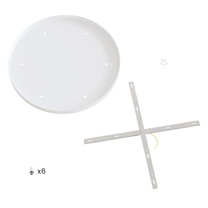Pavillon rond en aluminium Ø 50 cm avec étrier et câble de mise à la terre, avec 6 trous frontaux - Blanc Mat