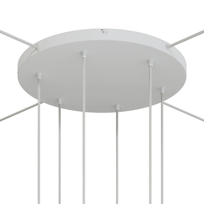 Pavillon rond en aluminium Ø 50 cm avec étrier et câble de mise à la terre, avec 6 trous frontaux - Blanc Mat