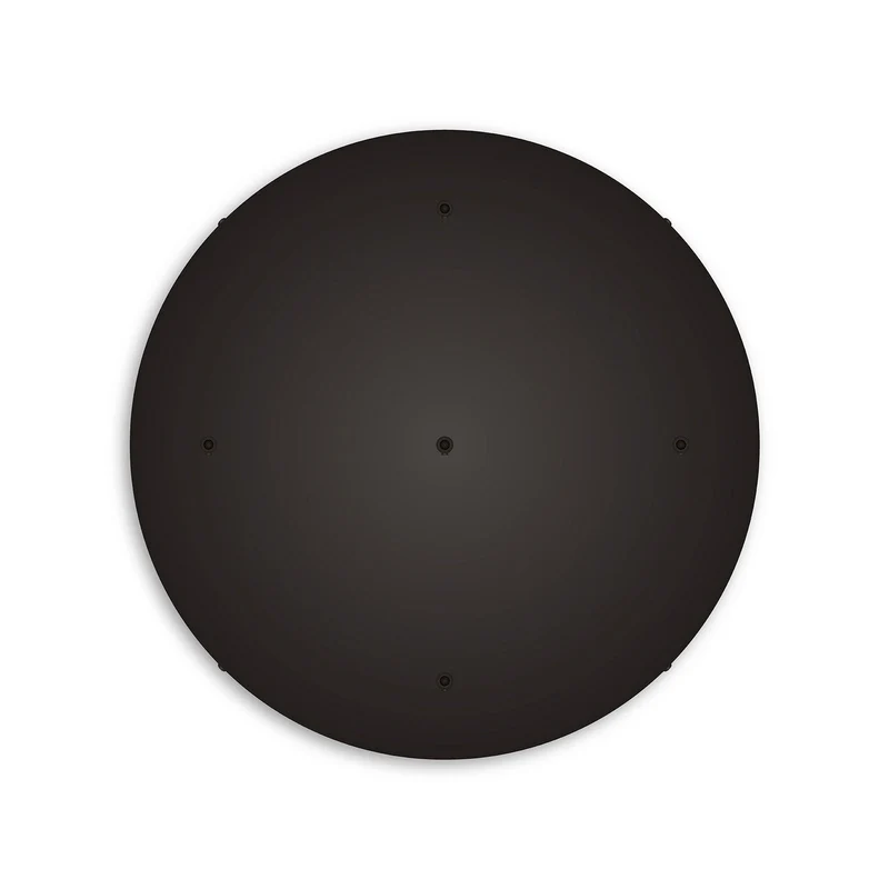 Pavillon rond en aluminium Ø 50 cm avec étrier et câble de mise à la terre, avec 5 trous frontaux - Noir