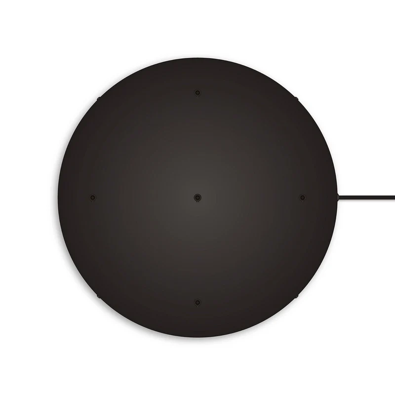 Pavillon rond en aluminium Ø 50 cm avec étrier et câble de mise à la terre, avec 5 trous frontaux - Noir