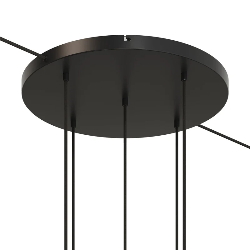 Pavillon rond en aluminium Ø 50 cm avec étrier et câble de mise à la terre, avec 5 trous frontaux - Noir