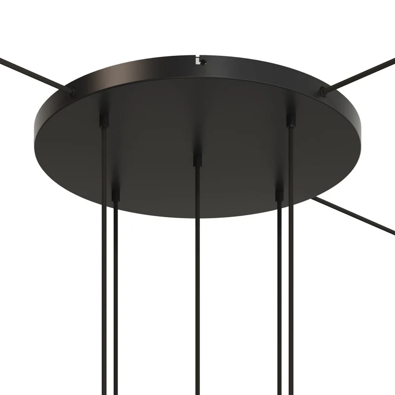 Pavillon rond en aluminium Ø 50 cm avec étrier et câble de mise à la terre, avec 5 trous frontaux - Noir