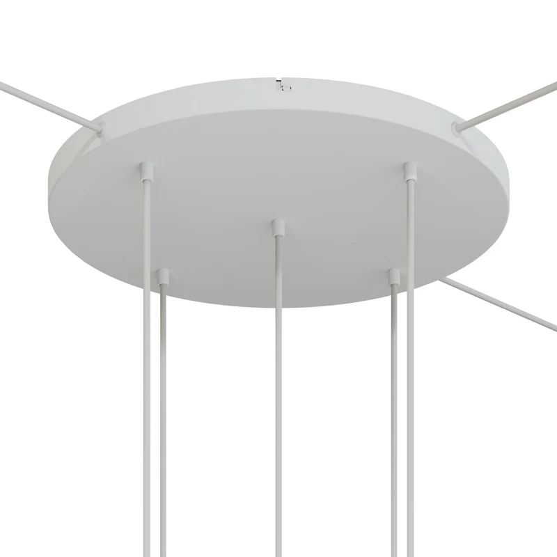 Pavillon rond en aluminium Ø 50 cm avec étrier et câble de mise à la terre, avec 5 trous frontaux - Blanc Mat