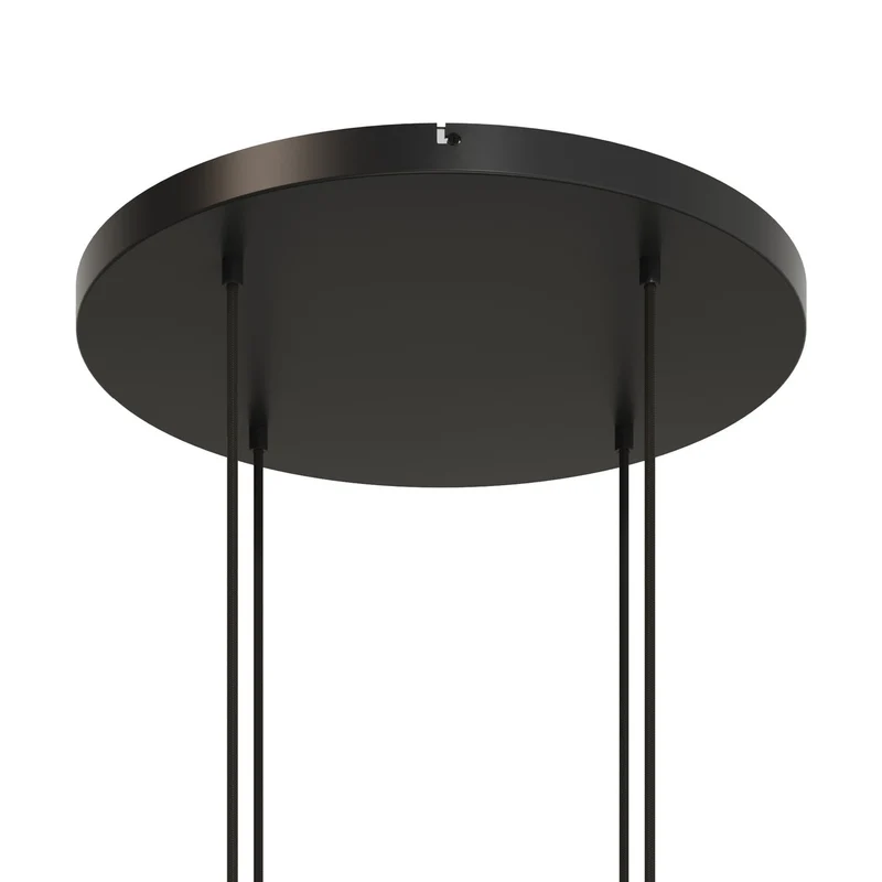 Pavillon rond en aluminium Ø 50 cm avec étrier et câble de mise à la terre, avec 4 trous frontaux - Noir