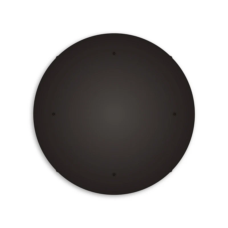 Pavillon rond en aluminium Ø 50 cm avec étrier et câble de mise à la terre, avec 4 trous frontaux - Noir