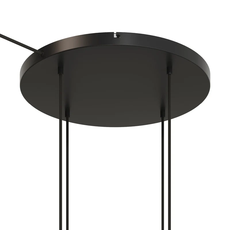 Pavillon rond en aluminium Ø 50 cm avec étrier et câble de mise à la terre, avec 4 trous frontaux - Noir