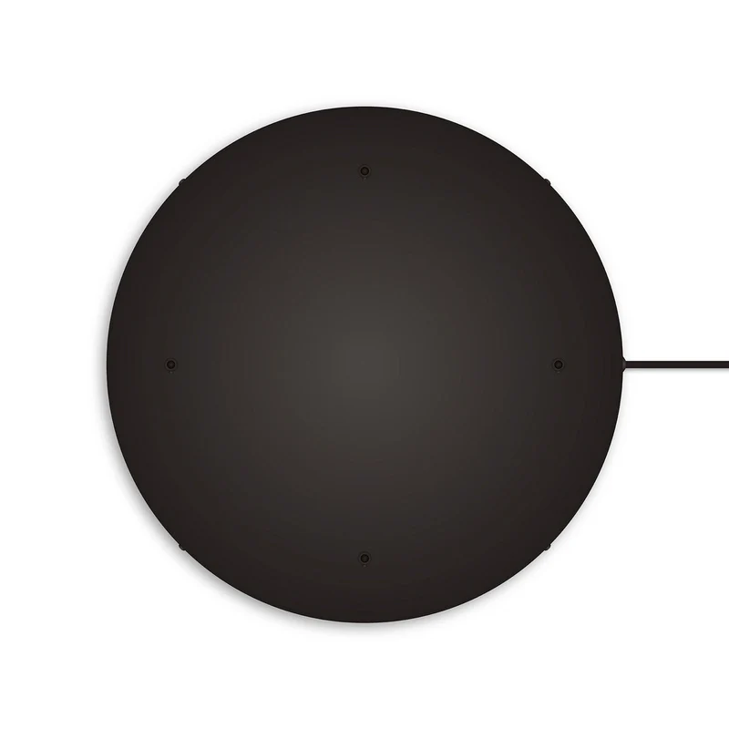 Pavillon rond en aluminium Ø 50 cm avec étrier et câble de mise à la terre, avec 4 trous frontaux - Noir