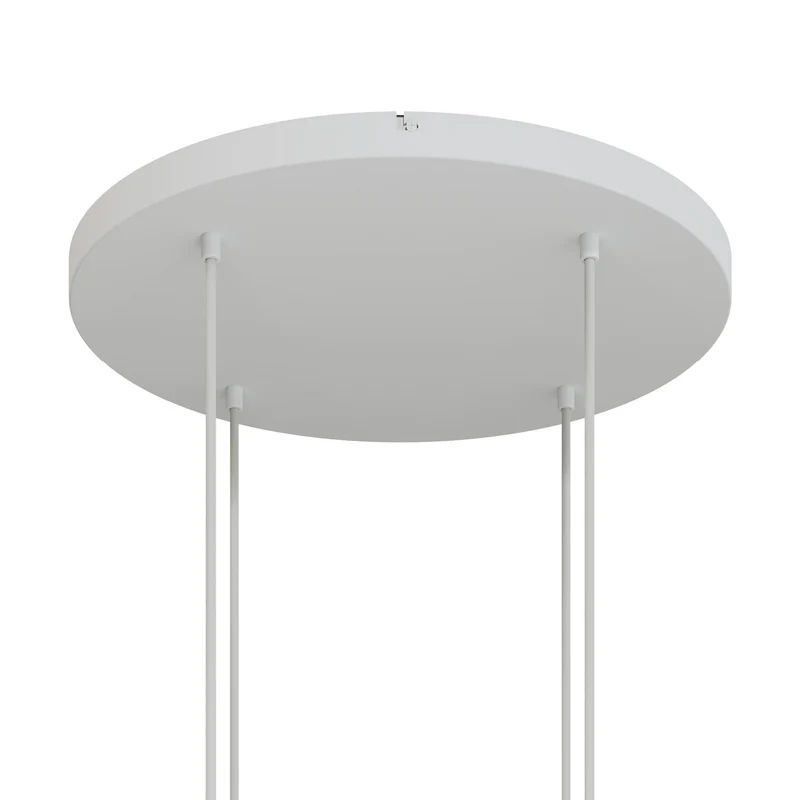 Pavillon rond en aluminium Ø 50 cm avec étrier et câble de mise à la terre, avec 4 trous frontaux - Blanc Mat
