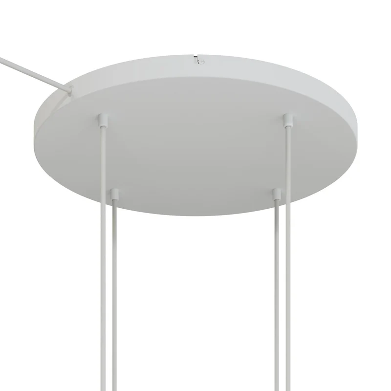 Pavillon rond en aluminium Ø 50 cm avec étrier et câble de mise à la terre, avec 4 trous frontaux - Blanc Mat