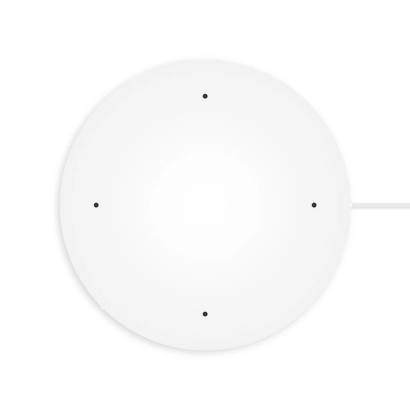 Pavillon rond en aluminium Ø 50 cm avec étrier et câble de mise à la terre, avec 4 trous frontaux - Blanc Mat