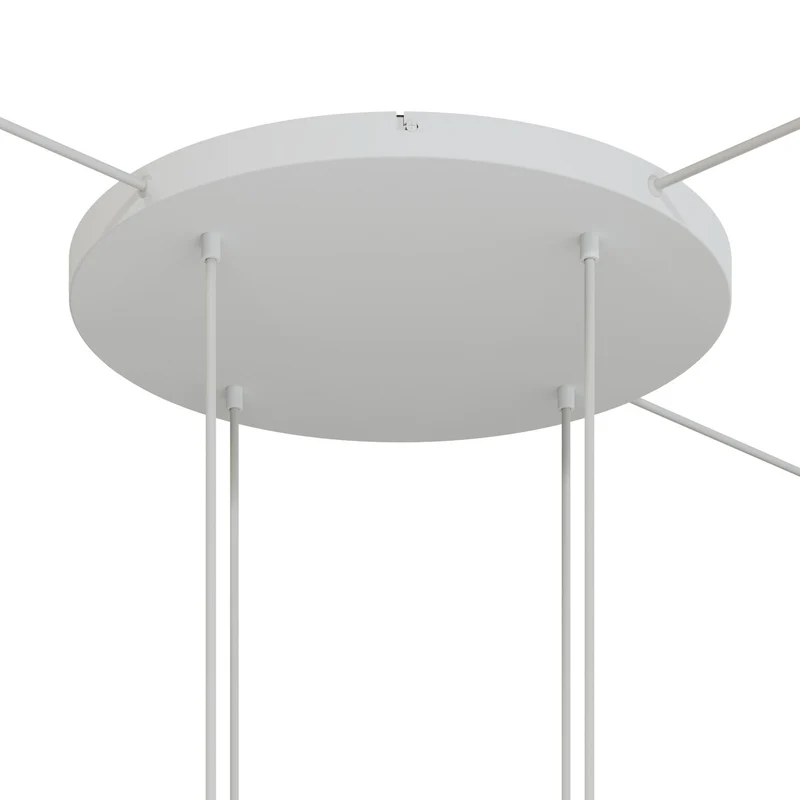Pavillon rond en aluminium Ø 50 cm avec étrier et câble de mise à la terre, avec 4 trous frontaux - Blanc Mat