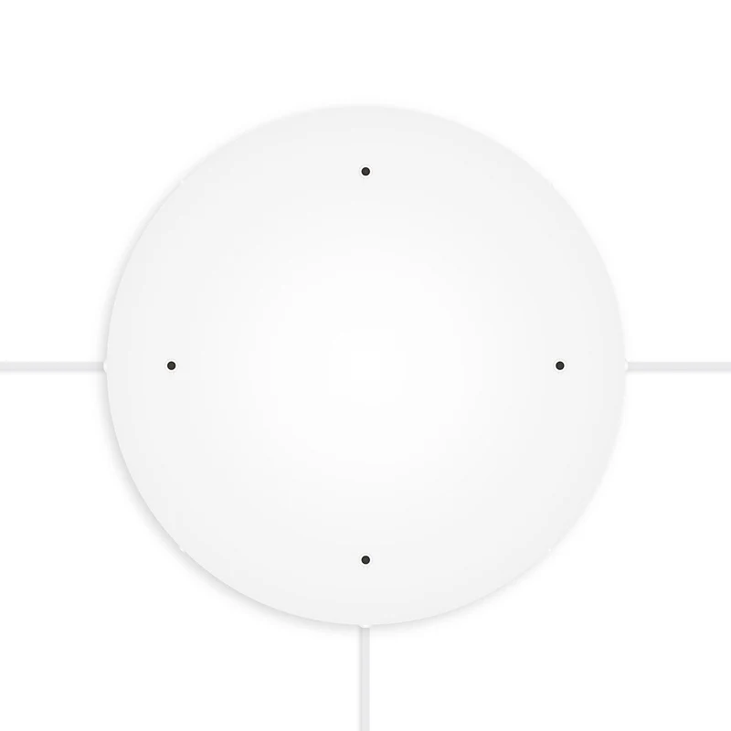 Pavillon rond en aluminium Ø 50 cm avec étrier et câble de mise à la terre, avec 4 trous frontaux - Blanc Mat