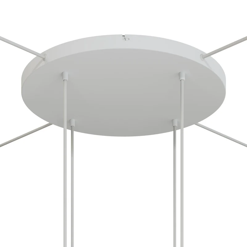 Pavillon rond en aluminium Ø 50 cm avec étrier et câble de mise à la terre, avec 4 trous frontaux - Blanc Mat