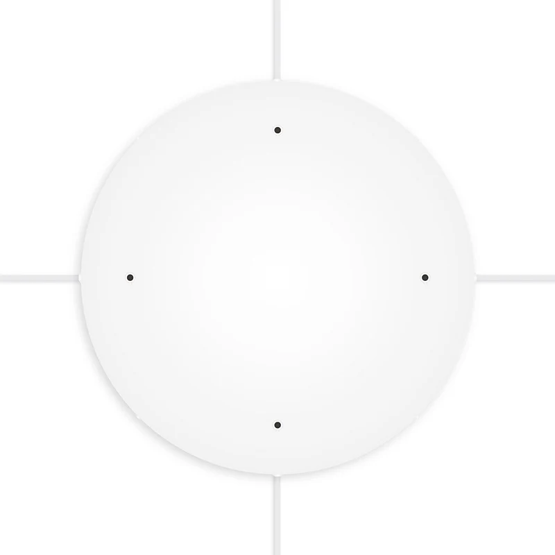 Pavillon rond en aluminium Ø 50 cm avec étrier et câble de mise à la terre, avec 4 trous frontaux - Blanc Mat