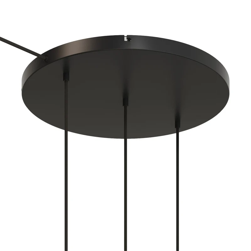 Pavillon rond en aluminium Ø 50 cm avec équerre et Câble de mise à la terre, avec 3 trous en ligne frontaux - Noir