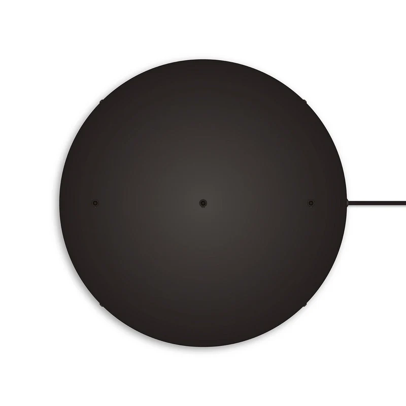 Pavillon rond en aluminium Ø 50 cm avec équerre et Câble de mise à la terre, avec 3 trous en ligne frontaux - Noir