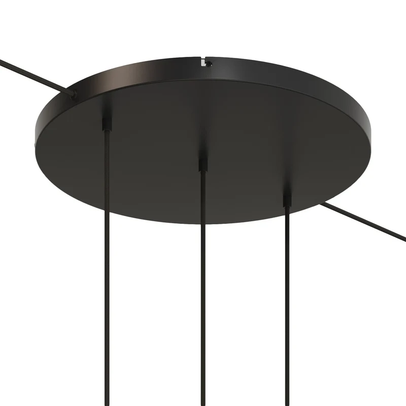 Pavillon rond en aluminium Ø 50 cm avec équerre et Câble de mise à la terre, avec 3 trous en ligne frontaux - Noir