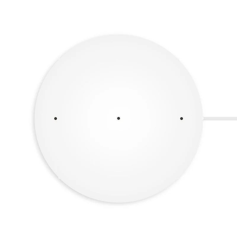 Pavillon rond en aluminium Ø 50 cm avec équerre et Câble de mise à la terre, avec 3 trous en ligne frontaux - Blanc Mat
