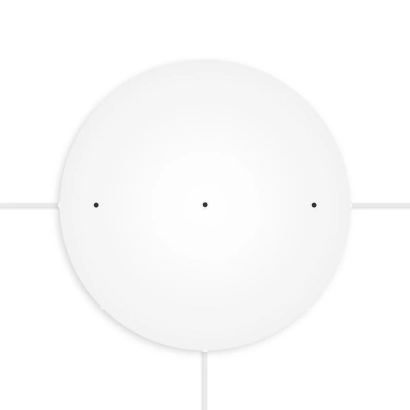 Pavillon rond en aluminium Ø 50 cm avec équerre et Câble de mise à la terre, avec 3 trous en ligne frontaux - Blanc Mat