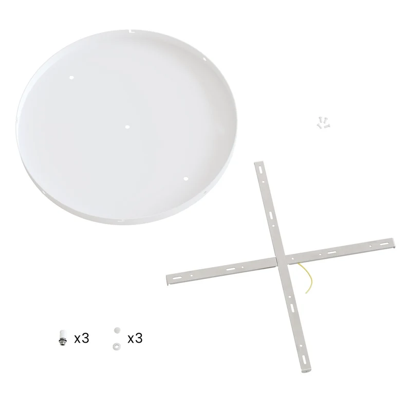 Pavillon rond en aluminium Ø 50 cm avec équerre et Câble de mise à la terre, avec 3 trous en ligne frontaux - Blanc Mat
