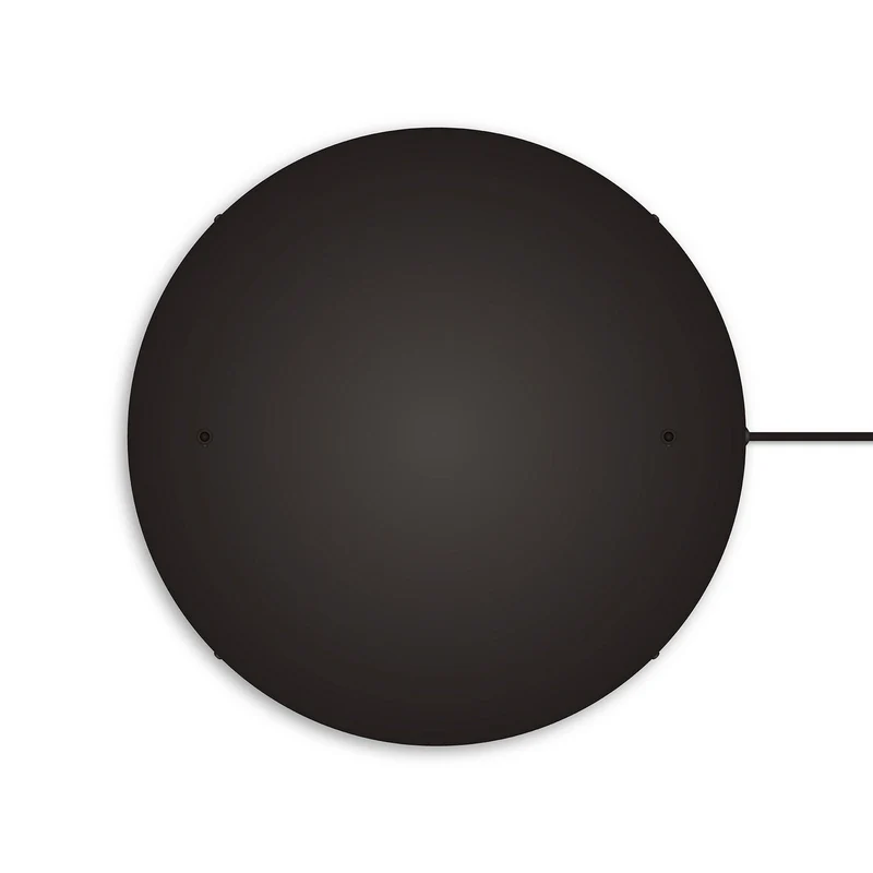 Pavillon rond en aluminium Ø 50 cm avec équerre et Câble de mise à la terre, avec 2 trous frontaux - Noir