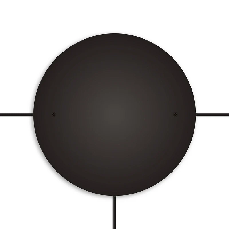 Pavillon rond en aluminium Ø 50 cm avec équerre et Câble de mise à la terre, avec 2 trous frontaux - Noir