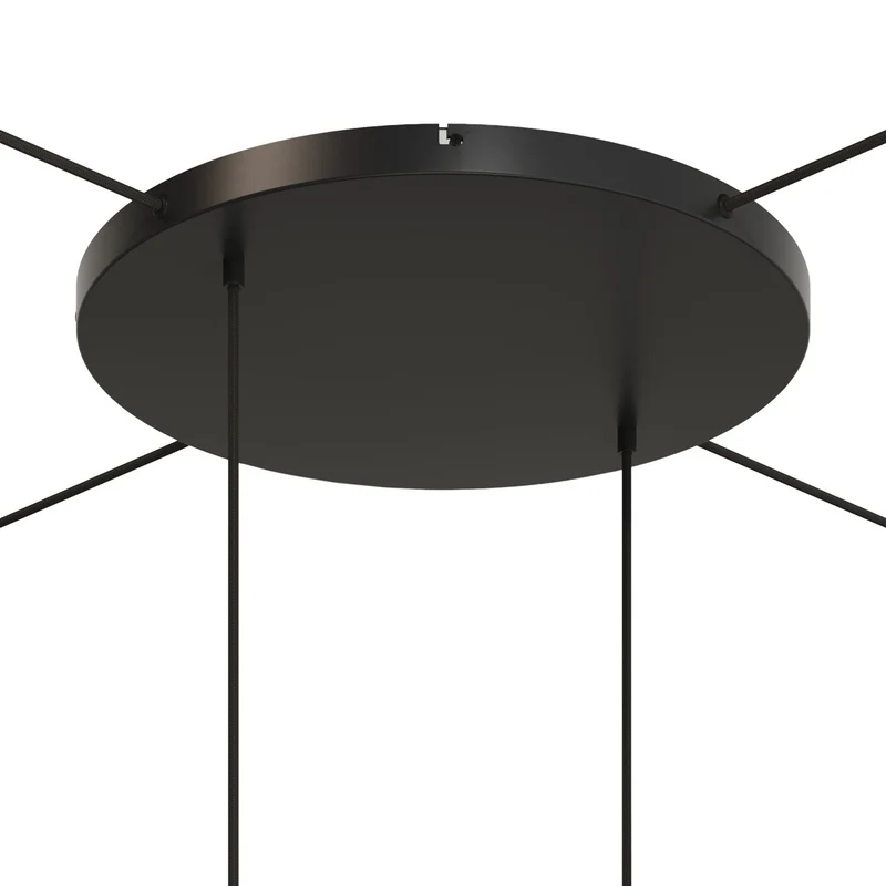 Pavillon rond en aluminium Ø 50 cm avec équerre et Câble de mise à la terre, avec 2 trous frontaux - Noir