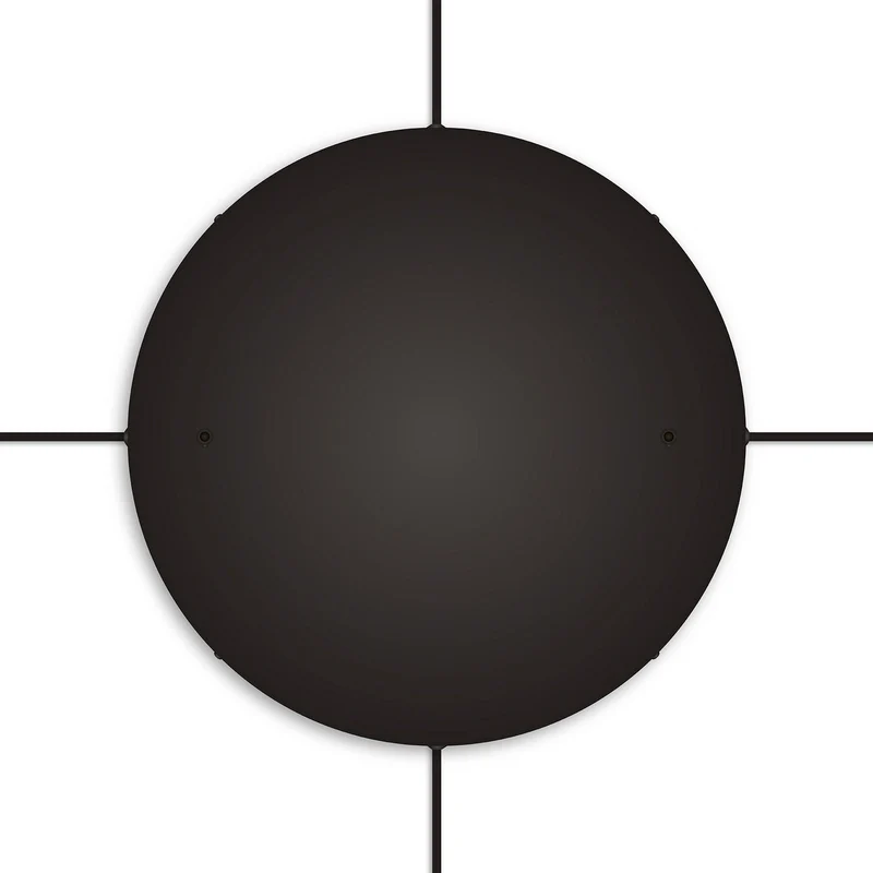 Pavillon rond en aluminium Ø 50 cm avec équerre et Câble de mise à la terre, avec 2 trous frontaux - Noir