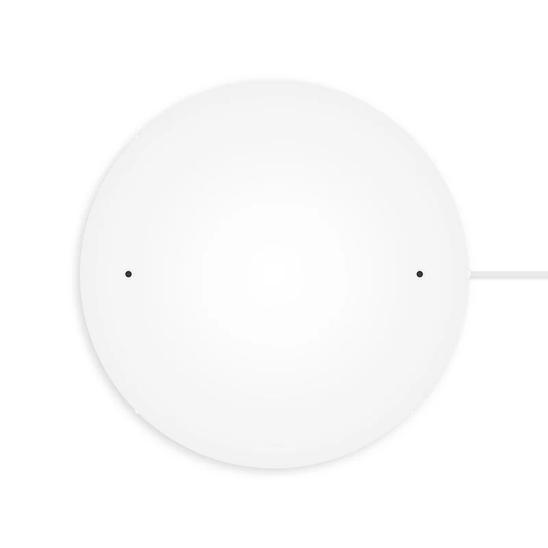 Pavillon rond en aluminium Ø 50 cm avec étrier et câble de mise à la terre, avec 2 trous frontaux - Blanc Mat