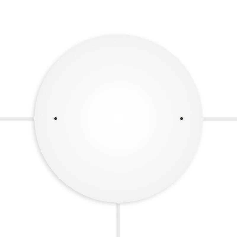 Pavillon rond en aluminium Ø 50 cm avec étrier et câble de mise à la terre, avec 2 trous frontaux - Blanc Mat